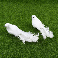 Pájaros Artificiales De Pluma De Espuma Blanca Doves Mini Decoración De Pájaros Para El Jardín Y Artesanía - details 14