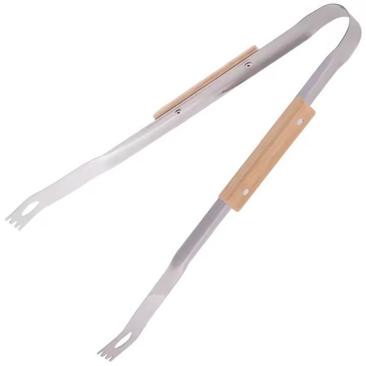 Tenazas con puntas dentadas para barbacoa de acero inoxidable de 36 cm - PrimeMatik - 1