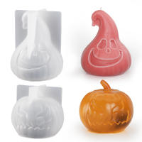 Molde De Silicona Para Vela De Calabaza Decoración De Halloween Forma De Calabaza Y Esqueleto Molde De Resina Para Manualidades - details 13