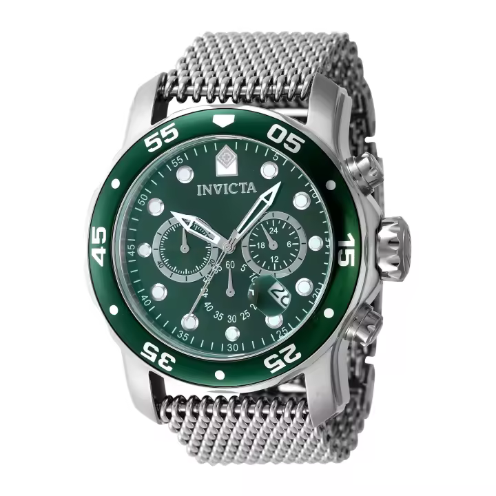 Reloj de pulsera Invicta Pro Diver - 47580 correa color: Gris plata Dial Latón Verde Hombre - 1