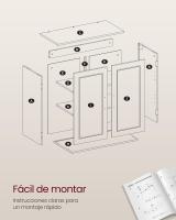 Mueble de Pared para Baño, Armario Colgante con Estantes Ajustables, 30x60x60 cm, Almacenamiento para Baño, Color Blanco Nube - details 5
