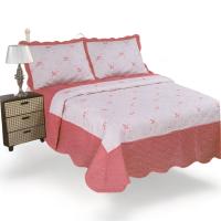 KingnetStore - Colcha Bouti Bordada Acolchada, Colcha Cubre Cama 100% Poliéster. Fina, Extra Suave y Ligera. Ideal para Primavera Verano Entretiempo, Con Funda Cojín Almohada, Elegancia y Suavidad con un Diseño Floral. Para Cama de 90 105 135 150 CM - details 3
