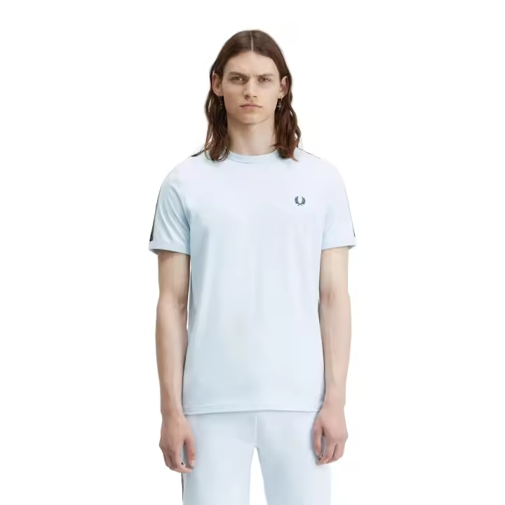 Camiseta Fred Perry Celeste Contrast Tape Ringer Shirt U78 - 1