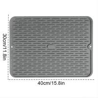 Alfombrilla De Secado De Platos De Silicona Resistente Al Calor Para Encimera De Cocina Frigorífico O Protector De Placa De Cocina Moderno Ecológico - details 6