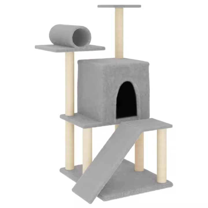 Rascador para Gatos con postes de isal gris Claro 110,5 cm - 1