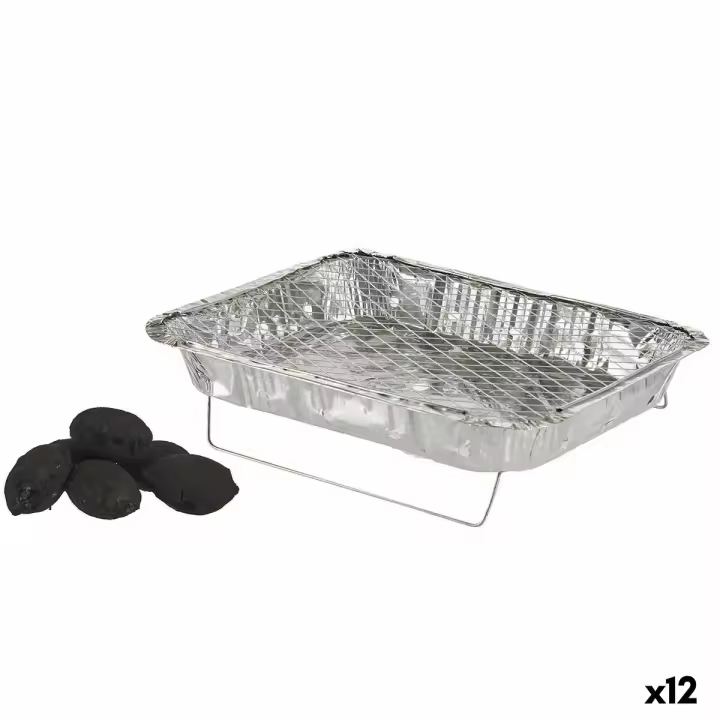 La Dehesa Barbacoa Desechable Aluminio Carbón 30 X 5,3 X 46,5 Cm (12 Unidades) - Fácil de Usar - 1