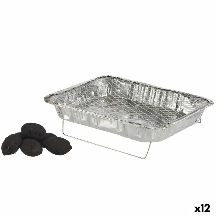 La Dehesa Barbacoa Desechable Aluminio Carbón 30 X 5,3 X 46,5 Cm (12 Unidades) - Fácil de Usar - 1