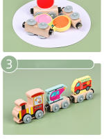 Juguetes De Tren Magnético De Madera Pequeños Para Niños Puzzle De Construcción Magnética Bloques Para Bebés Temática De Transporte Y Animales - details 9