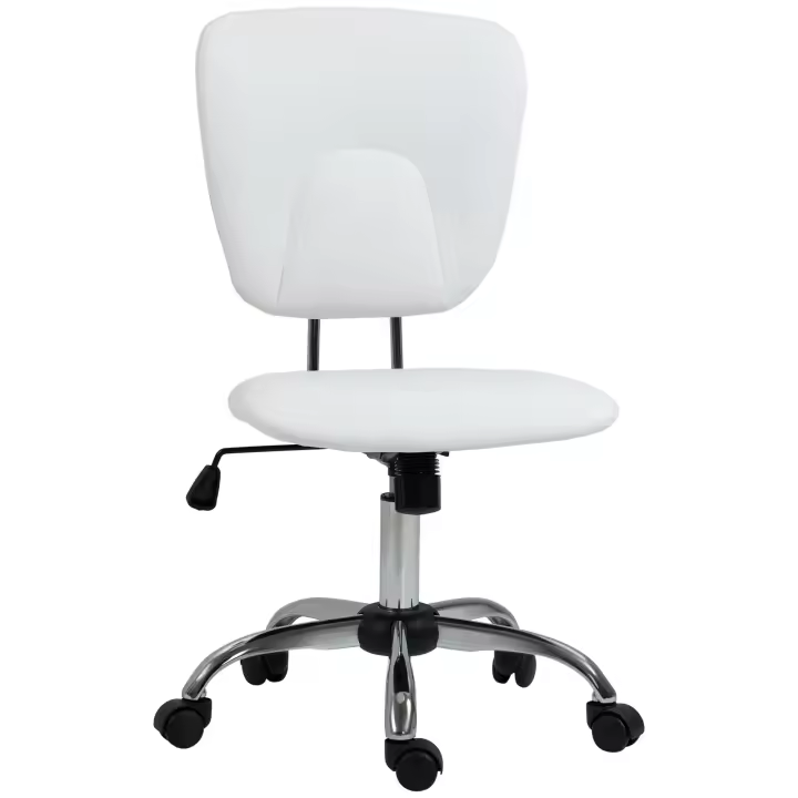 Vinsetto Silla de Oficina sin Reposabrazos Silla de Escritorio Juveniles con Altura Ajustable y Función de Inclinación Carga 120 kg 50x54x87,5-96,5 cm - 1
