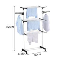 X-Tendedero de Ropa Vertical Plegable con Ruedas, Tendedero de 4 Niveles de Metal, Ideal para Interiores y Exteriores, Ahorra Espacio, Perchero de Ropa Portátil para Hogar, Balcón o Lavadero - details 1