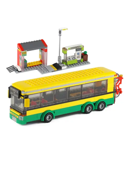 Bloques De Construcción Para Niños Serie Ciudad Estación De Autobuses Y Camiones Transporte De Coches Modelo MOC Juguete Educativo Para Niños De 6 a 12 Años - 1