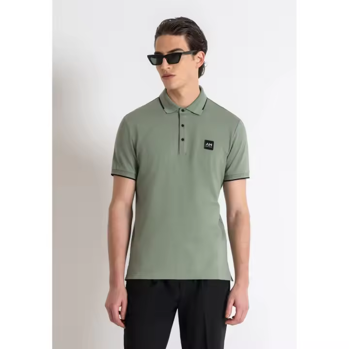 Polo Antony Morato Verde Oliva MMKS02370 - 1