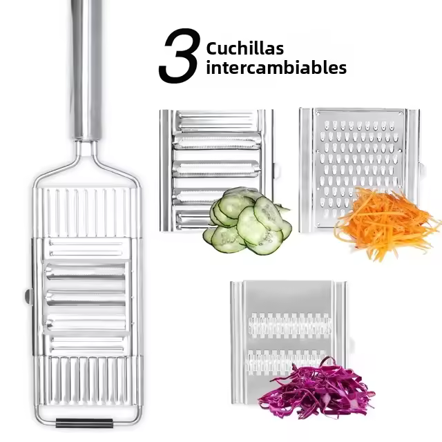 Rallador Manual De Acero Inoxidable Portátil Para Verduras Herramienta De Cocina Multifuncional Fácil De Limpieza Eco-amigable - 1
