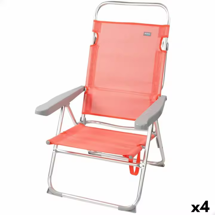 Silla Plegable Aktive Flamingo Coral 48 x 99 x 57 cm (4 Unidades) - 1