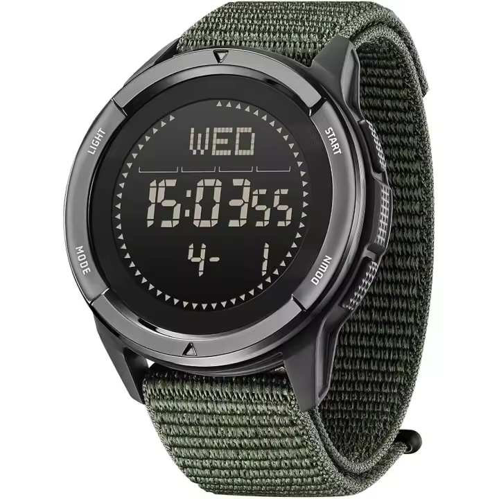 Reloj táctico masculino, reloj militar masculino, impermeable 164 pies, reloj de fitness, reloj digital masculino con brújula, metrónomo, podómetro, reloj de nylon transpirable ligero - 1