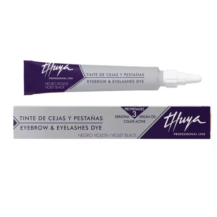 Thuya Tinte para Cejas y Pestañas 14mL Negro Violeta - Coloración Duradera para Mirada Intensa - 1