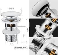 Desagüe para lavabos y lavabos con rebosadero, Conexión roscada de 1 1/4 ", Desagüe cromo con Protección anti-rebosadero - details 0