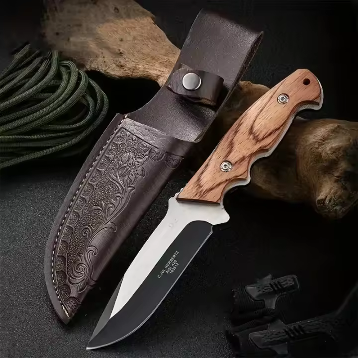 Cuchillo De Sobrevivencia Portátil Para Camping Cuchillo Recto Pequeño Con Borde Afilado Cuchillo De Outdoor Cuchillo De Mano Y Carne (con Funda) - 1
