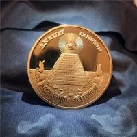 Moneda Desafío Masonic En Oro/silvero Con Pirámide Y Ojo Todo-vigilante Colección De Monedas Recuerdo Hermandad Masona Religiosa Placa De Metal Regalo - details 3