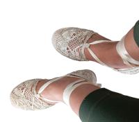 Alpargata Mujer - Beige con Suela de Esparto - Plataforma Plana - Primavera Verano 2024 - Cordones en Tobillo - details 2