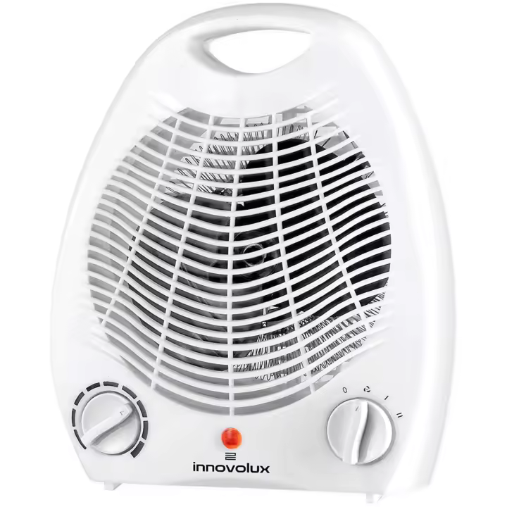 Calefactor de aire caliente 1000/2000W, Ventilacion aire caliente, Calefaccion de hogar, calentador para baño, Estufa de comedor, Termostato Regulable 1000W - 2000W para Casa, Ventilador con aire natural o caliente Sistema de Seguridad Antivuelco - 1