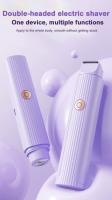 Nueva afeitadora eléctrica de doble cabezal para damas, inalámbrica, instrumento de depilación, recortadora, afeitadora para hombres y mujeres, depilación indolora - details 0