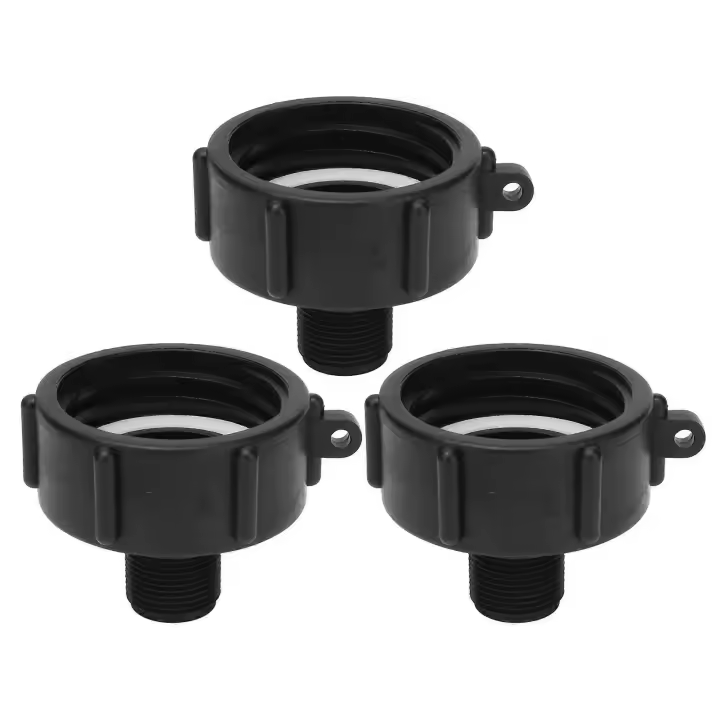 3Pcs IBC Tank Connector G3/4 Thread ABS Plastic Drain Adapter Replacement Valve Fitting - 1