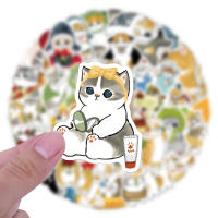 55PCS Pegatinas De Gato Cartoon Kawaii Mofusand Para Decoración De Skateboard Luggage Guitarra Y Teléfono Material De Papel Sintético - details 3
