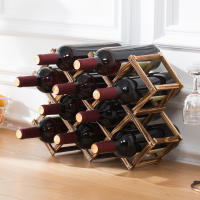 Estante De Madera Para Vino 3/10 Botellas Soporte De Cocina Organizador De Almacenamiento Para Barra Estilo De Exposición - details 0