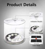 Lámpara Solar Inflable Para Camping Con 10 LED Recargable a Través De Solar Sombrilla De Vidrio Mate Impermeable Luz Exterior Eficiente En Energía - details 0