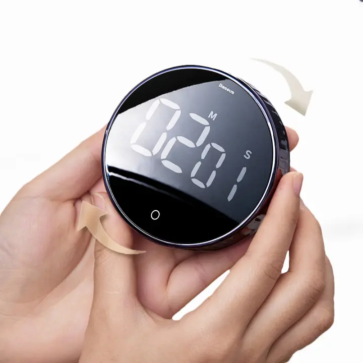 Baseus Timer De Cocina Magnético Digital Contador De Relevo Manual Con Alarma Para Cocinar Baño Estudio Medidor De Tiempo - 1