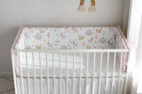 LALA - Barandilla de cuna para Bebe, Valla de Tela anticolisión, Algodón, Rosa, Pequeño Zorro, 120x30, a Pieza - details 3