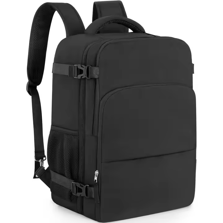 Mochila de viaje, mochila personal para llevar en el equipaje de mano para mujeres, mochila para la universidad, mochila impermeable, bolso informal para el trabajo, senderismo, negocios, color negro - 1