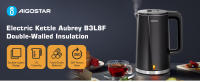 AIGOSTAR Hervidores de Agua Eléctricos con Acero Inoxidable,  Doble Protección Contra El Escaldado, Ebullición Rápida, ( 1,7L 2200W) - details 0