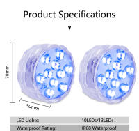 Luz Submarina LED RGB Para Piscina Con Control Remoto Y Batería Operada Portátil Para Acuario Y Vaso Iluminación Submarina Multicolor Impermeable - details 13