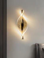 Lámpara De Pared Moderna LED En Acrílico Dorado/Oro Y Negro Para Sala De Estar Dormitorio Pasillo Decoración De Habitación - details 0