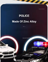 Coche De Policía M8 a Escala 1:32 Juguetes De Metal Diecast Con Función Retroceso Abre Puertas Regalo Para Niños Colección Vehículo Simulación 110 - details 6