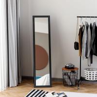 MIRAMAX-Espejo de Pie Cuerpo Entero Espejo de Pared Rectangular con 2 Formas de Uso Moderno para Pasillo Dormitorio Sala de Estar 30X120CM Negro Y Madera. - details 8
