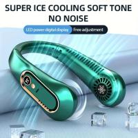 Nuevo Abanico Portátil De Verano Mini Colgante Sin Hojas Con Pantalla Digital Recargable Por USB Para Refrescar El Aire - details 0