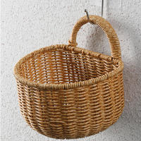 Cesta De Almacenamiento De Pared Hecha De Imitación Rattan Para Jengibre Y Ajo Cesta De Huevo Para Cocina Y Baño Ecológica Y Resistente - details 4