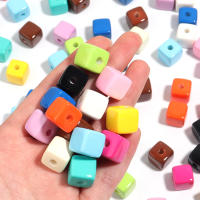10pcs Perlas De Acrílico Cuadradas Coloridas Con Agujero Recto Para Hacer Joyas Cadena De Teléfono Pulsera Accesorios Tejidos - details 6