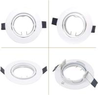 Soporte Redondo Ajustable Para Luz De Punto LED Negro/Blanco Soporte De Fijación Para Bombillas MR16 GU10 De Metal Para Baño - details 6