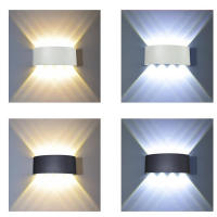 Lámpara De Pared Nórdica LED De Aluminio Para Interior Y Exterior IP65 Blanca Y Negra Moderna Para Pasillos Escaleras Dormitorio Baño Iluminación Diaria - details 13