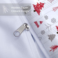 Juego De Cama Navideño 3 Piezas Con Patrón De Árbol De Navidad (1 Funda De Edredón + 2 Fundas De Almohada) Set De Algodón Suave Y Cómodo - details 5