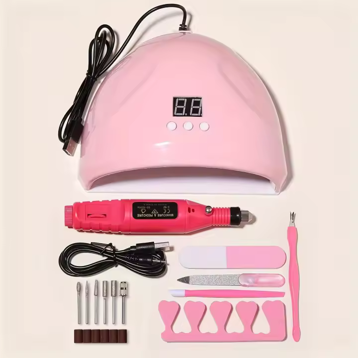 Kit Profesional De Esmeriladora Eléctrica USB Para Uñas Con Lámpara LED UV Y Secador De Manicura Gel Acrílico Set De Inicio - 1