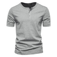 Ropa para hombre, camiseta de manga corta con cuello redondo, camiseta de peso pesado para hombre, camisa deportiva delgada de color sólido - details 3