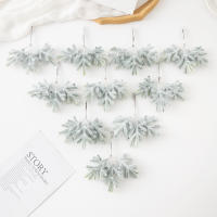 6PCS Hojas Verdes De Suculentas Artificiales Para Decoración De Navidad En Casa Material Para Wreath Y Accesorios De Boda Y Banquete - details 5