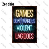 Tin Sign De Metal Video Games Decoración Para La Habitación Del Juego Zona Gamer Placa De Hierro Decorativa Rectangular - details 14