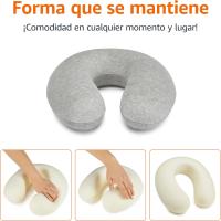 Semicircular Almohada para cuello, de espuma viscoelástica, Gris - details 3
