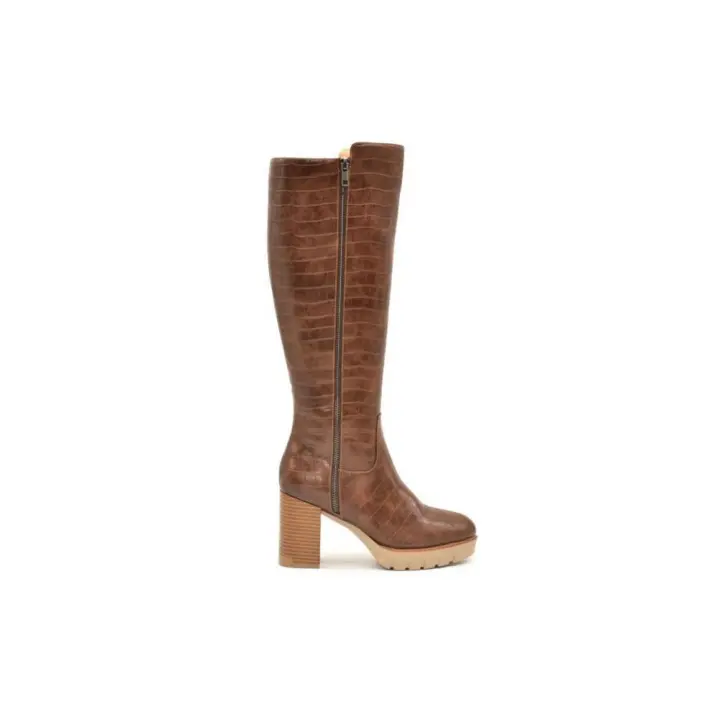Azarey 494F684 Botas con tacón para mujer en marrón en piel vegana - 1